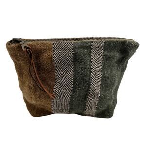 The Belgian Pouch by Libeco Pouch 9x6 100% linen top zip neutral brown gray